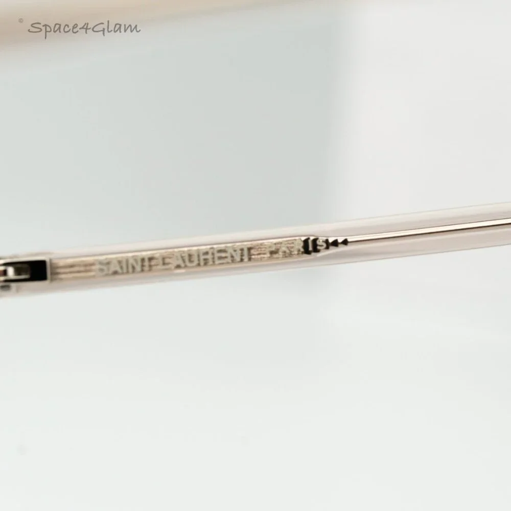 Saint Laurent Women Eyeglasses Transparent Nude Square SL474OPT 003 BRAND NEW